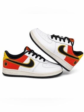 Nike Air Force 1 Low Size 3Y White, Black, Red & Yellow